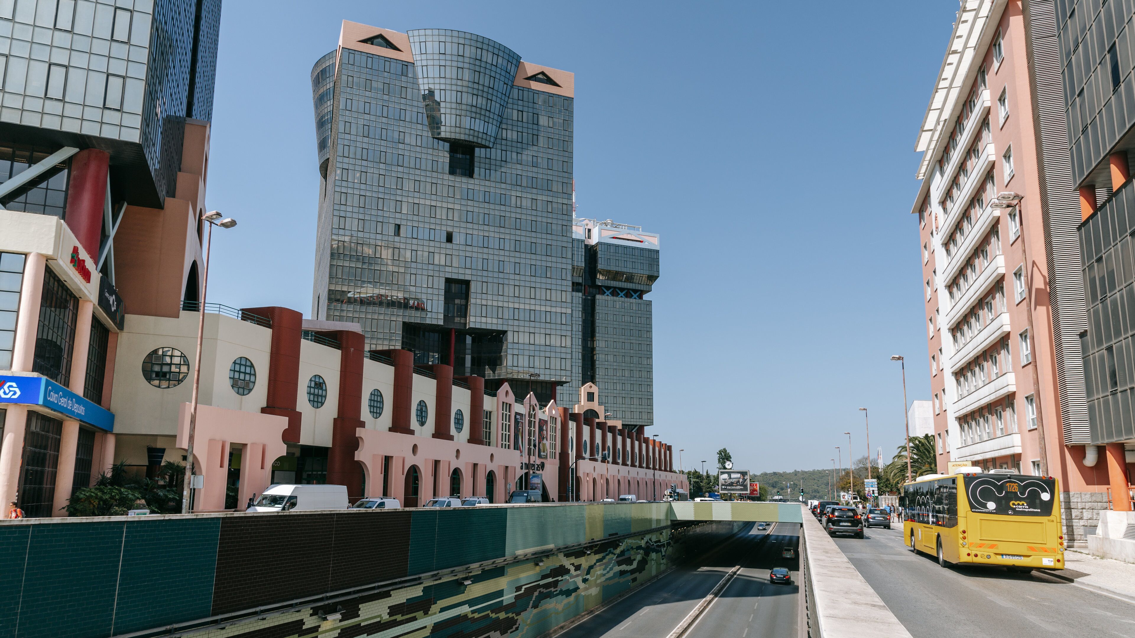 Amoreiras Shopping Center which includes a city and modern architecture