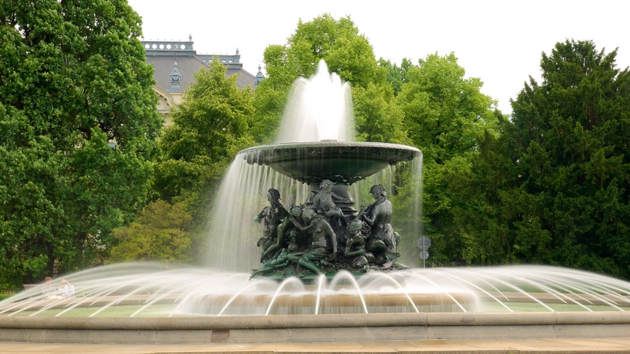 Neustadt das einen Springbrunnen