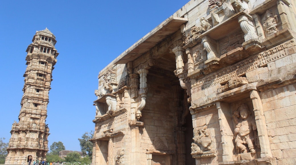 Vijay Stambh (Tower of Victory) - Chittorgarh Fort, Rajasthan, India
Height: 37 m
Floors: 9
Completed: 1448
It was constructed by Mewar king Rana Kumbha in 1448 to commemorate his victory over the combined armies of Malwa and Gujarat led by Mahmud Khilji. The tower is dedicated to Lord Vishnu.