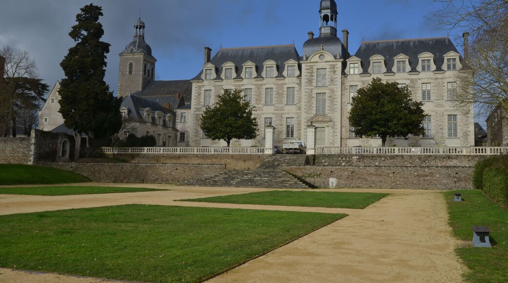église et abbaye (devenue mairie) de St Georges sur Loire, France