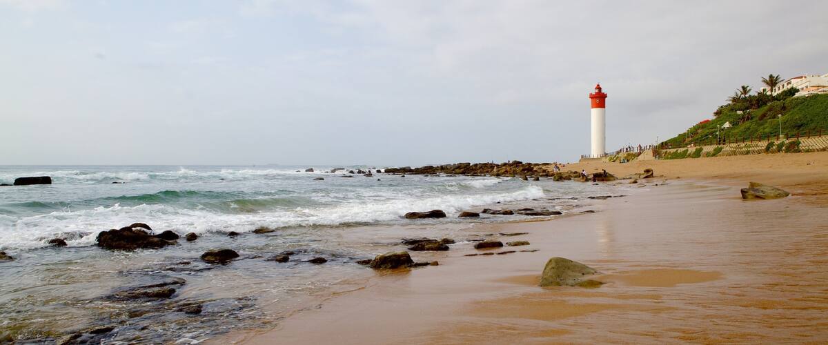 Umhlanga Lighthouse featuring a beach