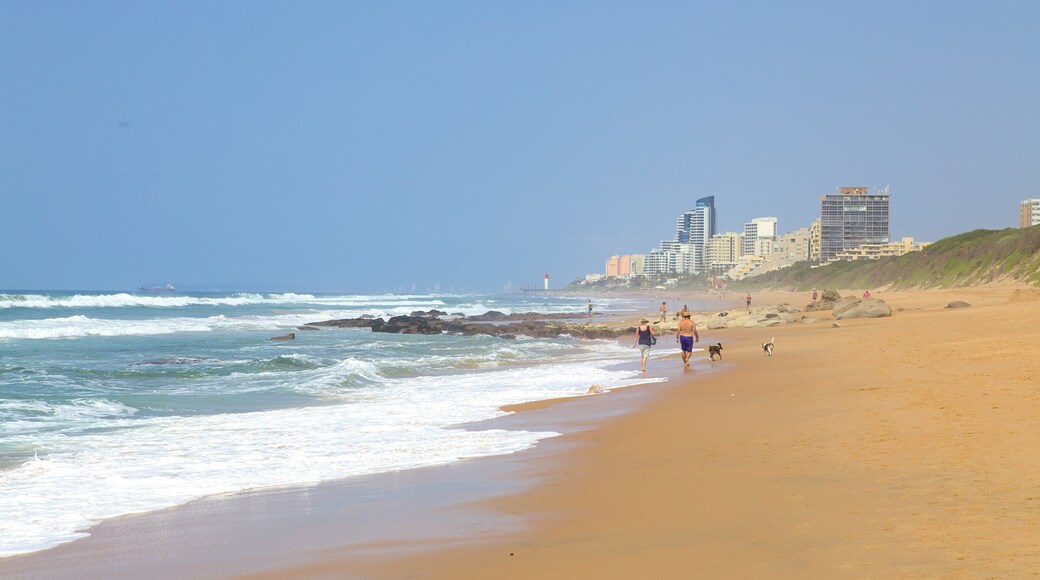 Umhlanga Lagoon Nature Trail which includes landscape views, a coastal town and a beach
