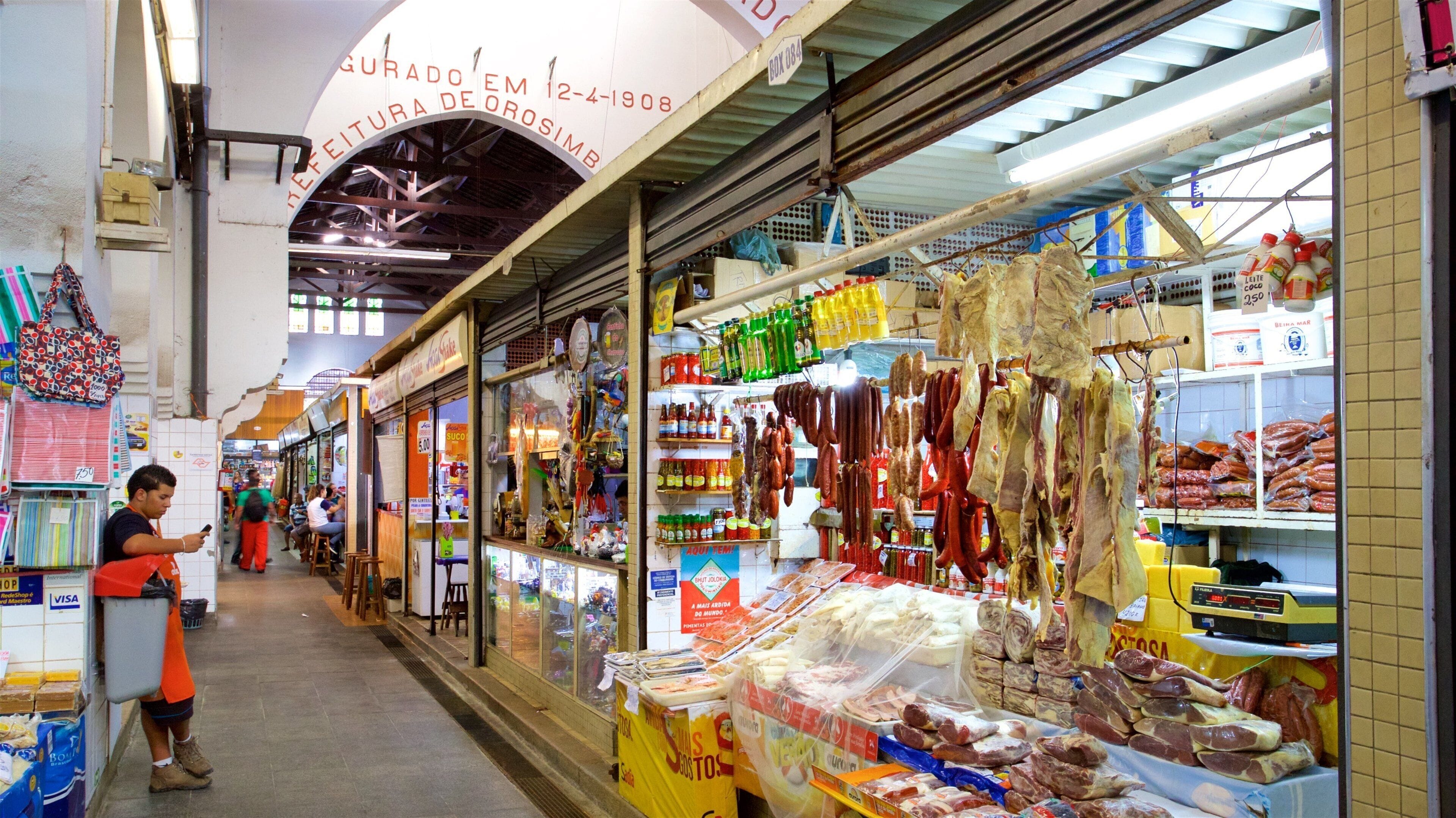 Municipal Market which includes interior views, food and markets