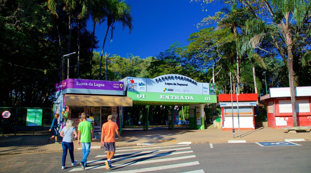 Portugal Park which includes street scenes as well as a small group of people