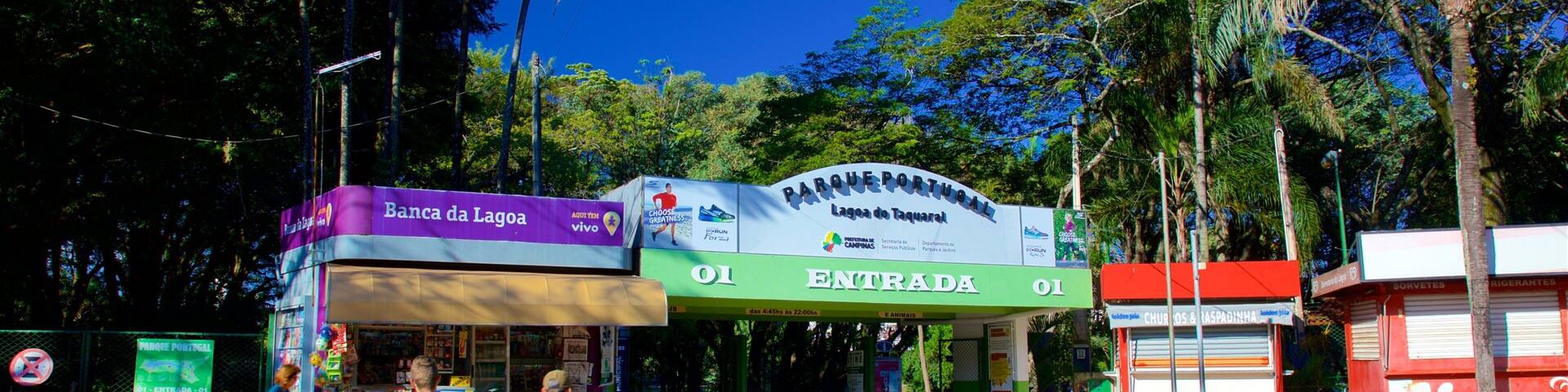 Portugal Park which includes street scenes as well as a small group of people