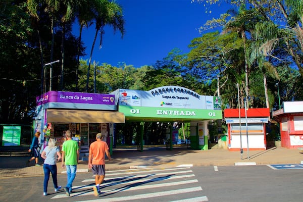 Portugal Park which includes street scenes as well as a small group of people