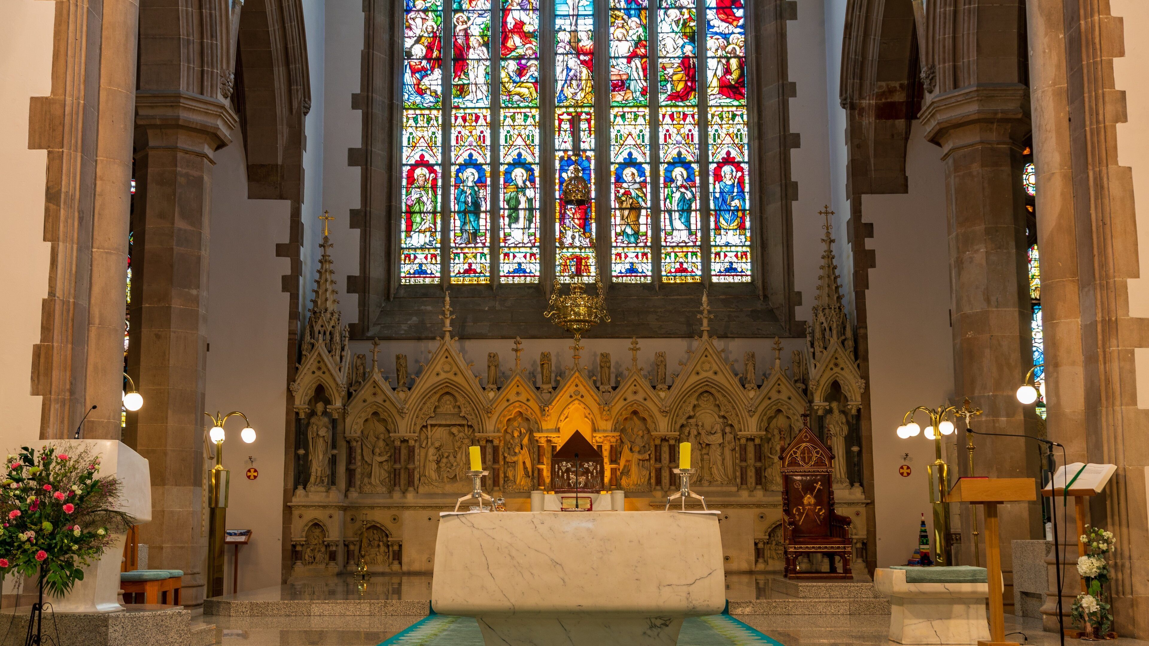 St. Eugene\'s Cathedral featuring heritage elements, a church or cathedral and interior views