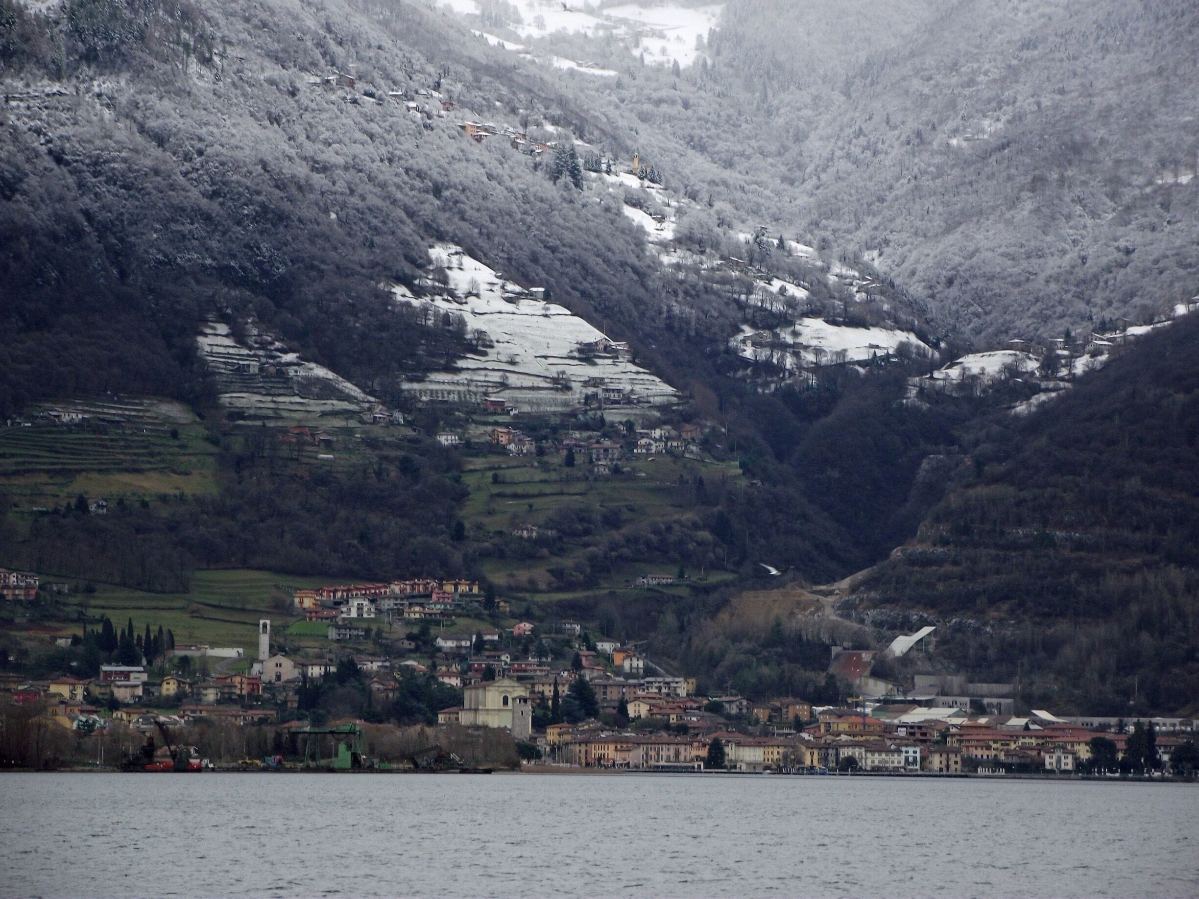 The village of Pisogne on the shores of Lake Iseo, Lombardy.