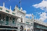 White Mosque Building With Green Trim in Port Louis City, Mauritius