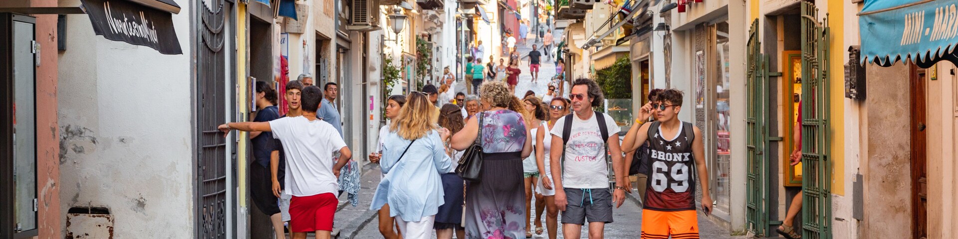 Via Vittoria Colonna featuring street scenes as well as a small group of people