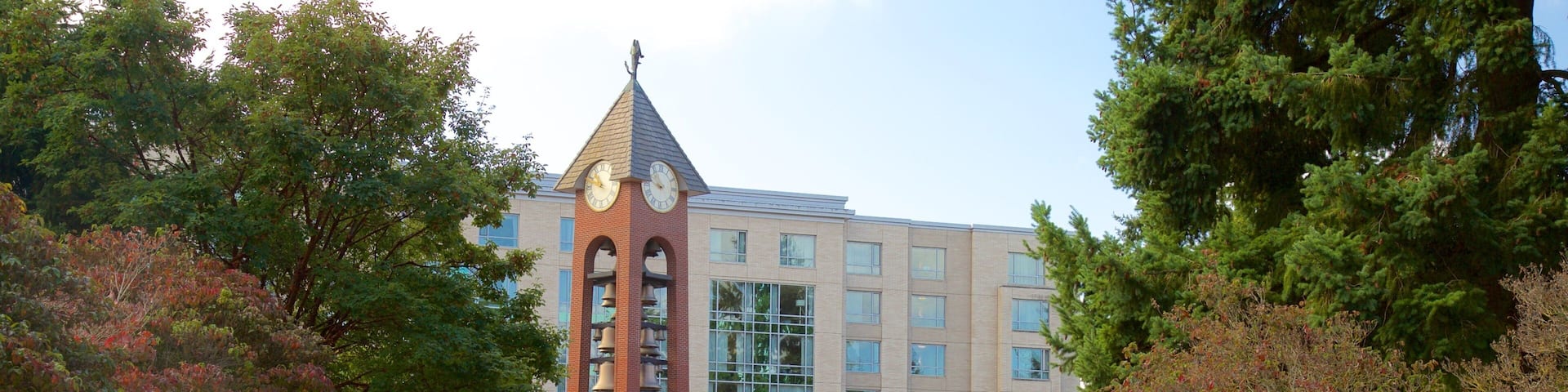 Esther Short Park welches beinhaltet Park sowie kleine Menschengruppe