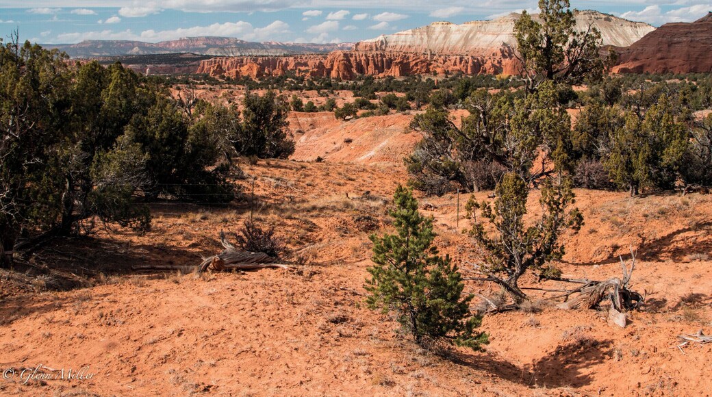 Bryce Canyon seen in the upper left. Kodachrome Basin State Park is a short 20 mile drive from Bryce Canyon. The camping there is far superior to the tourist accommodations in Bryce Canyon.