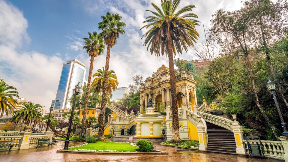 Vintage Cerro Santa Lucia in Downtown Santiago, Chile.; Shutterstock ID 425476435