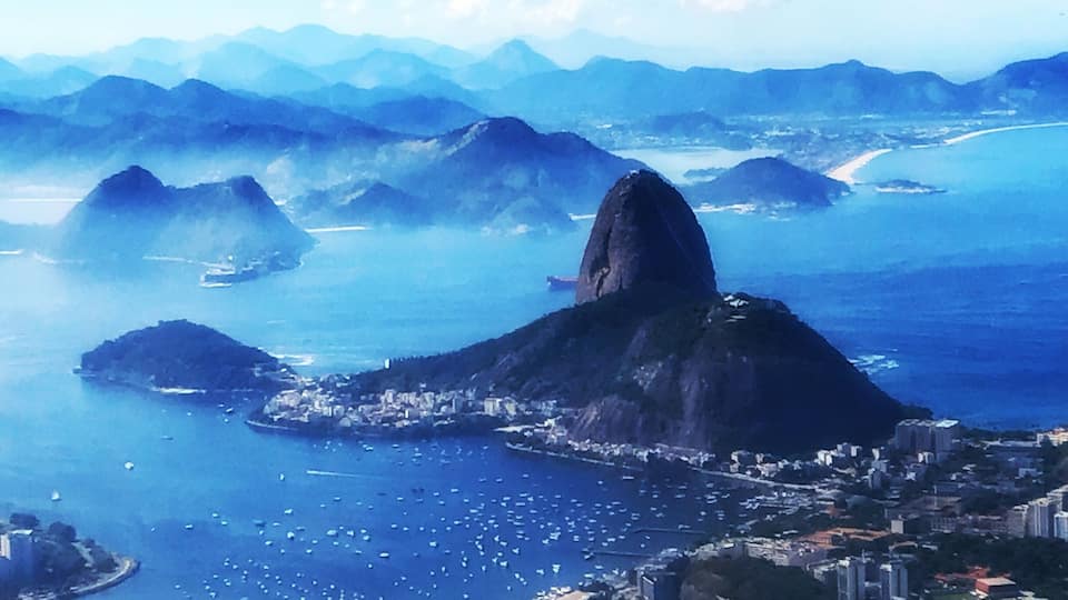 Guanabara Bay is an oceanic bay located in the state of Rio de Janeiro. On its western shore lies the city of Rio de Janeiro and Duque de Caxias, and on its eastern shore the cities of Niterói and São Gonçalo. Guanabara Bay is the second largest bay in area in Brazil.