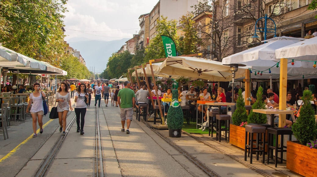 Vitoshka Boulevard which includes street scenes and outdoor eating