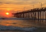 Sunrise by a fishing pier in North Carolina