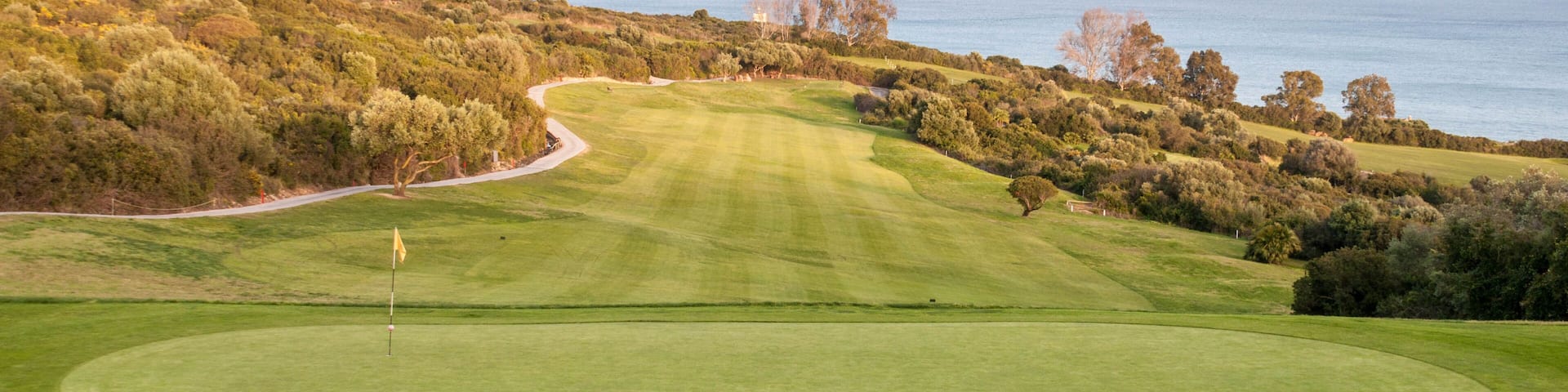 Golf green at mediterranean club in Andalusia