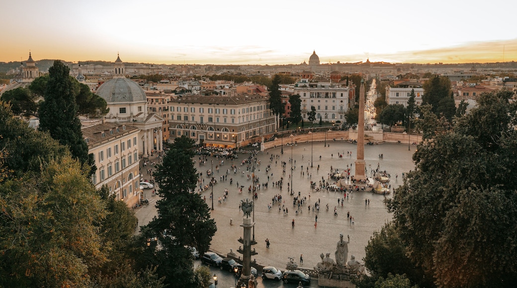Pincio Terrace showing landscape views, a city and a sunset