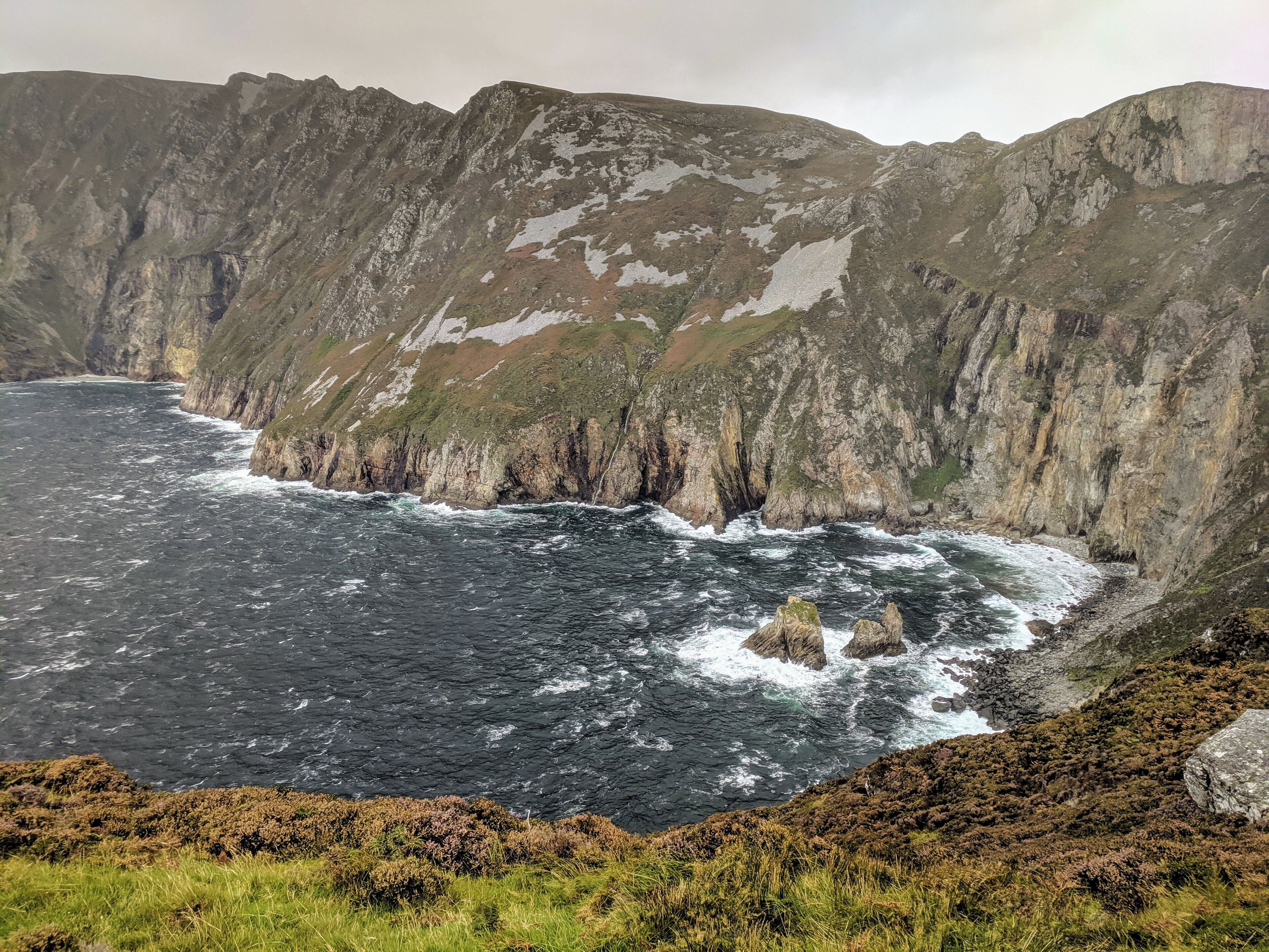 The sheer windy cliffs of Slieve League stand tall against the fierce winds from the Atlantic ocean. In my opinion this is more majestic than  the cliffs of Moher. 
#Donegal #Ireland #cliffs #outdoors