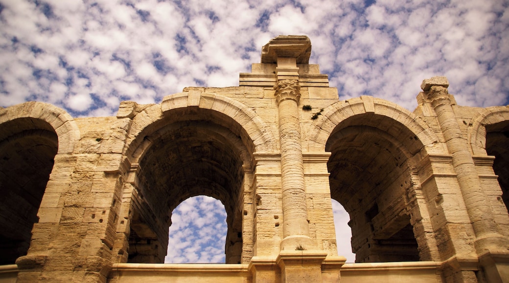 The Arles Amphitheatre, a Roman amphitheatre in the southern French town of Arles, now a bullfighting arena