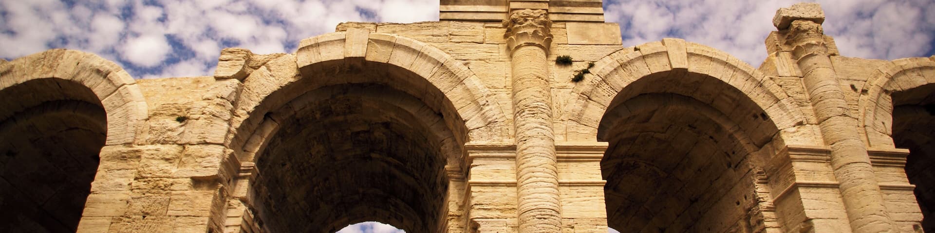 The Arles Amphitheatre, a Roman amphitheatre in the southern French town of Arles, now a bullfighting arena