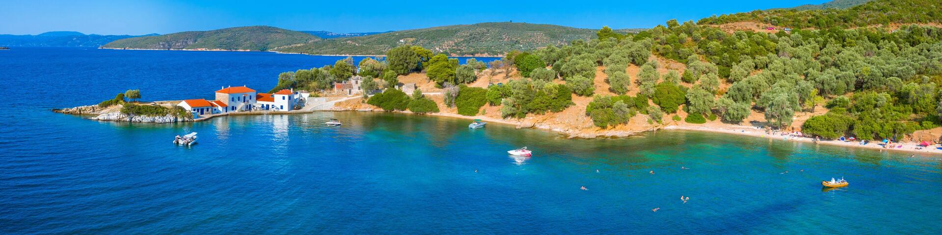 Agia Kiriaki is a traditional fishing village and harbor of Trikeri, Magnesia, Pelion, Greece.
