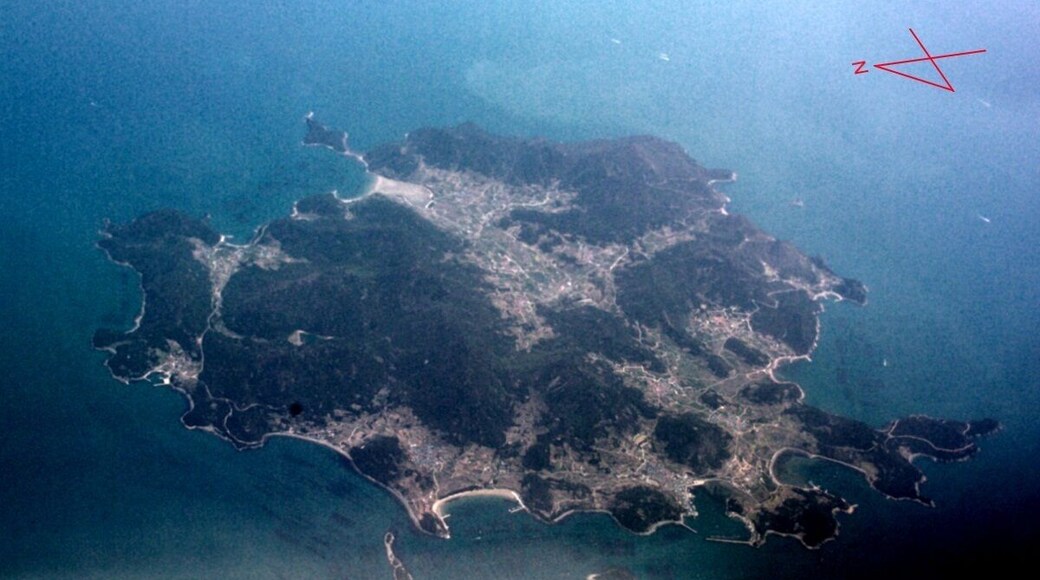 Aerial view of Cheongsan-do(Cheongsan Island) taken from nothern west sky.