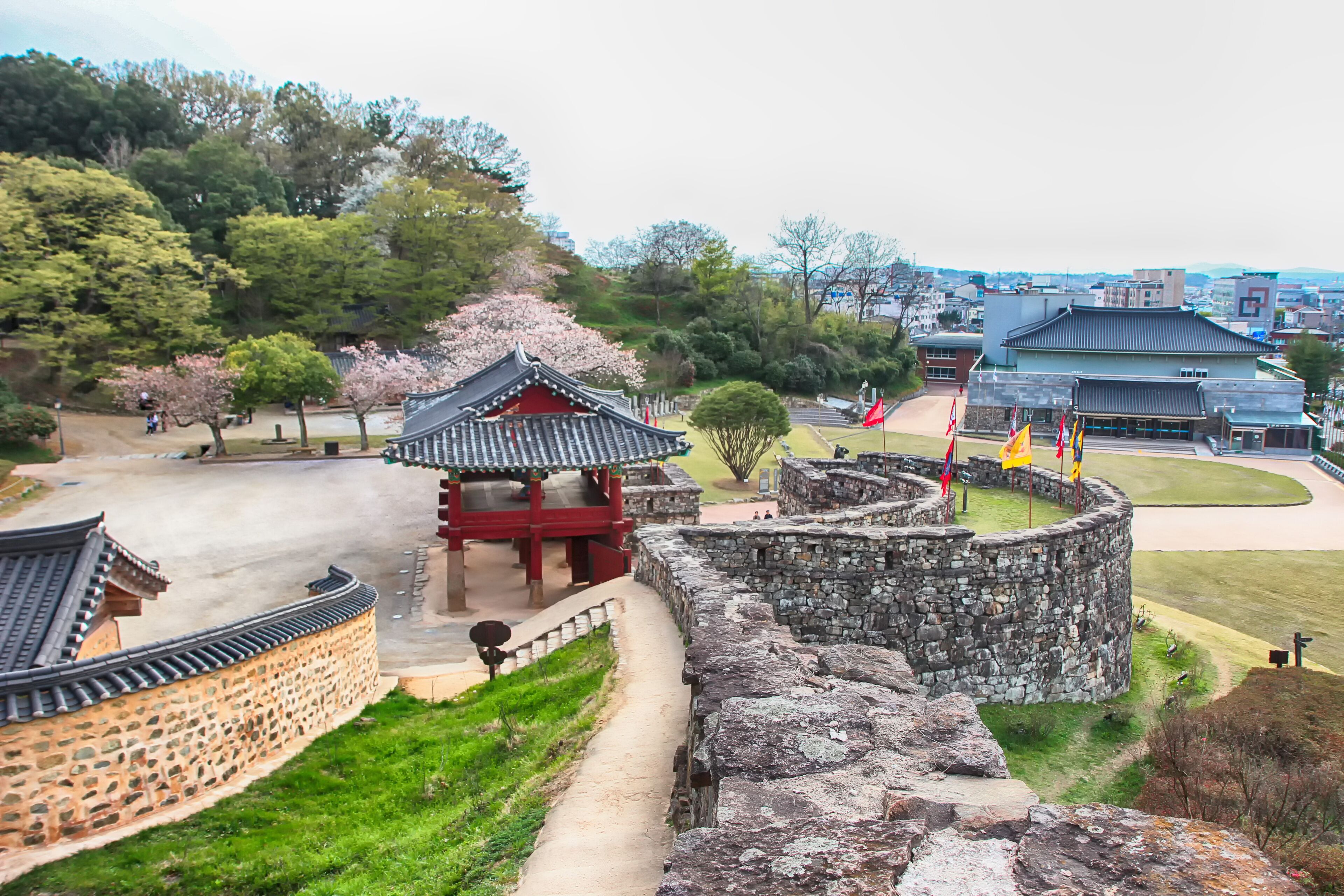Aerial View of Gochang Eupseong Fortress, Jeonbuk, South Korea, Asia