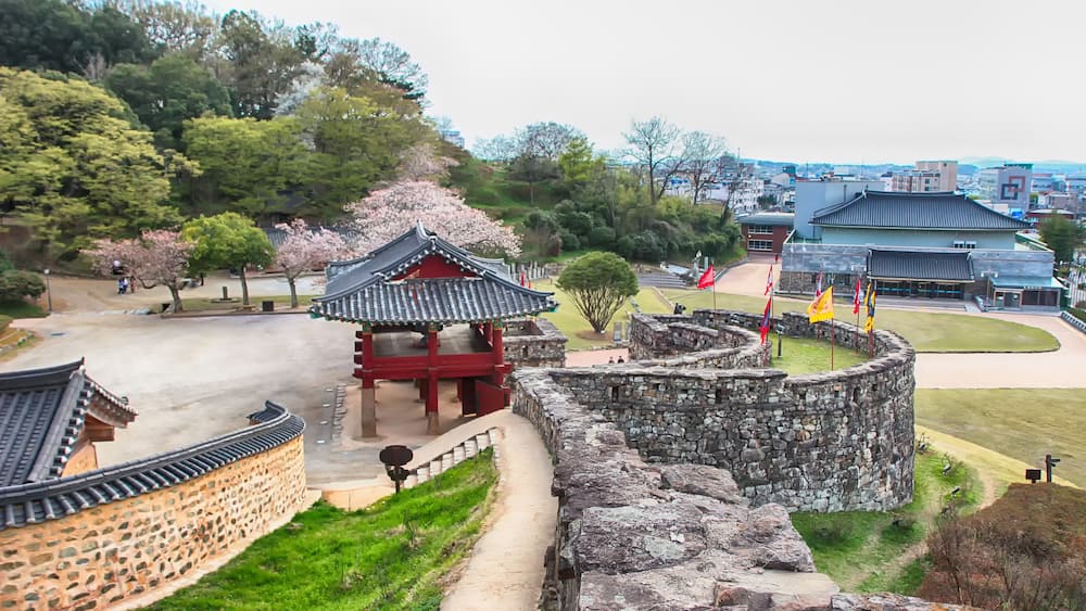 Aerial View of Gochang Eupseong Fortress, Jeonbuk, South Korea, Asia