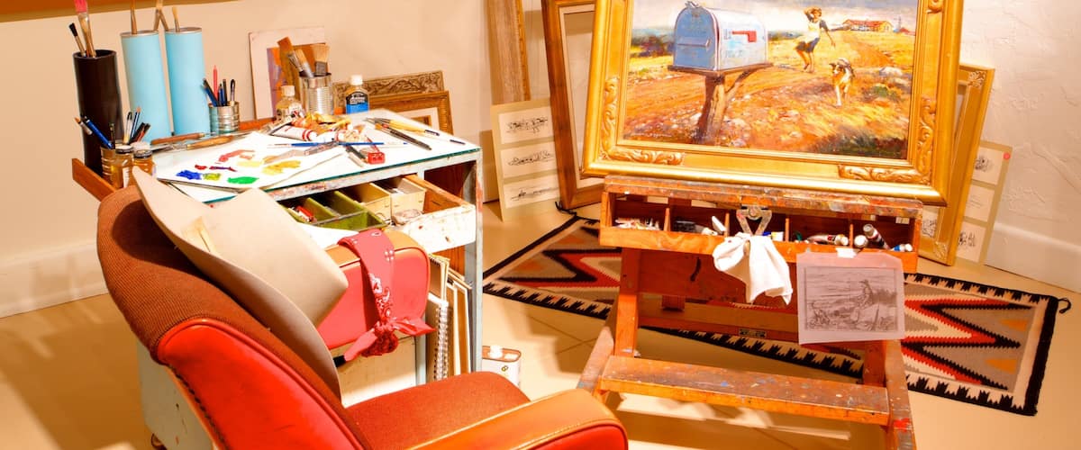 Tucson Museum of Art featuring art and interior views