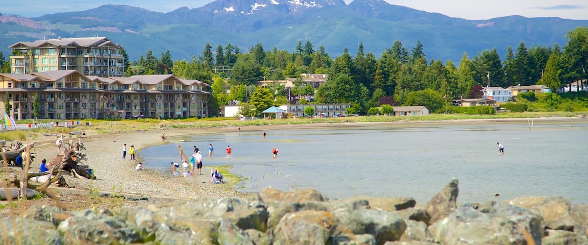 Parksville Beach which includes rugged coastline and a pebble beach