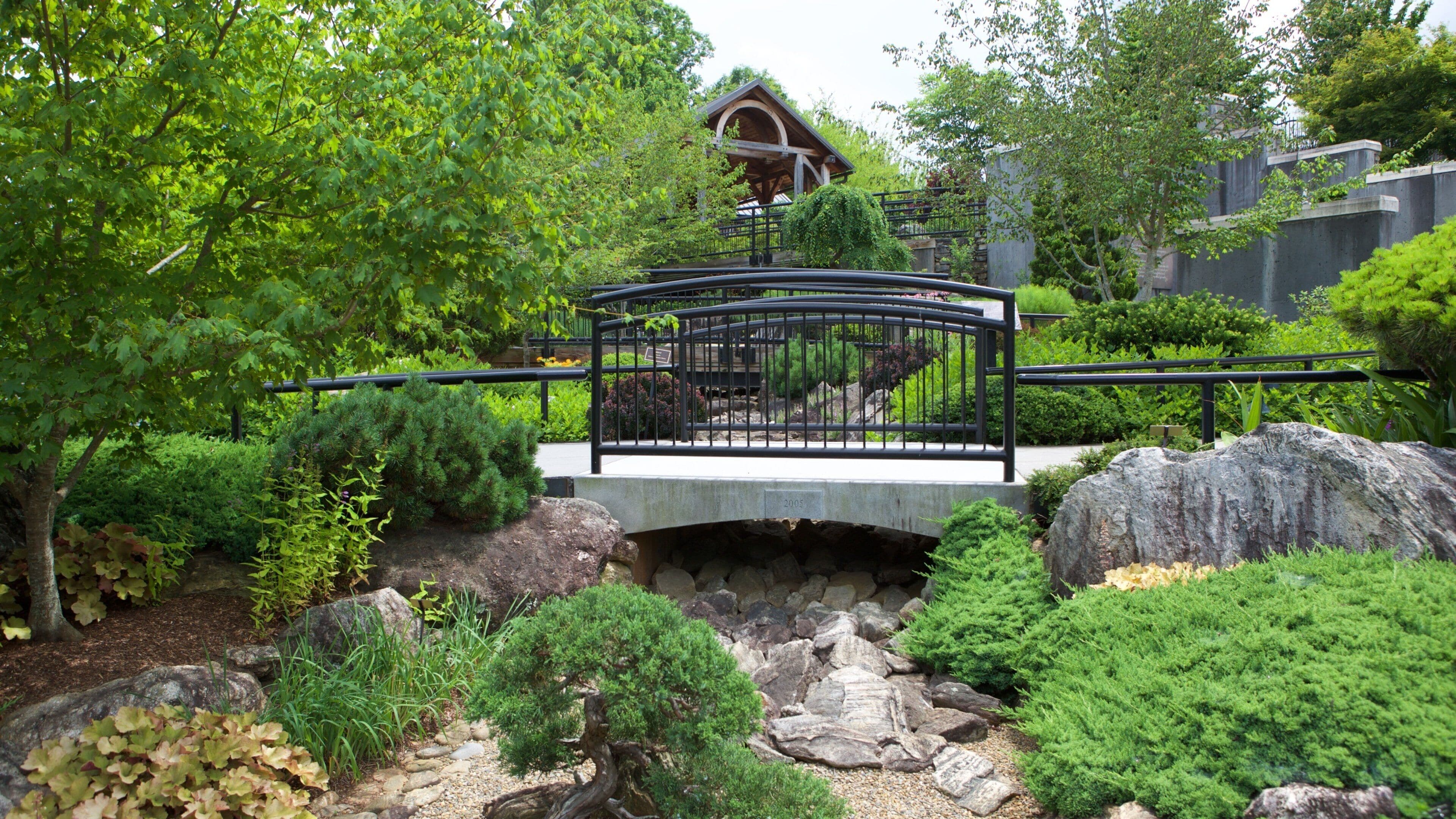 North Carolina Arboretum som omfatter en park og en bro