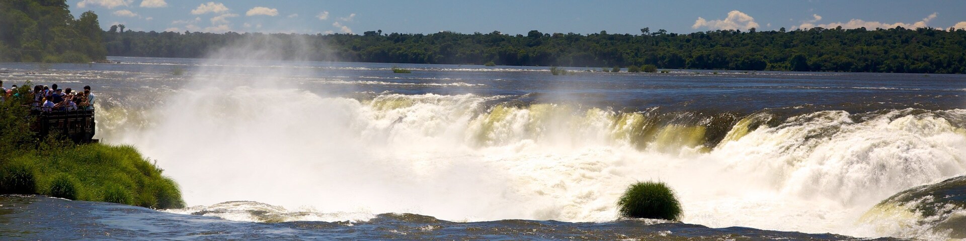Devil\'s Throat featuring a waterfall, landscape views and a lake or waterhole
