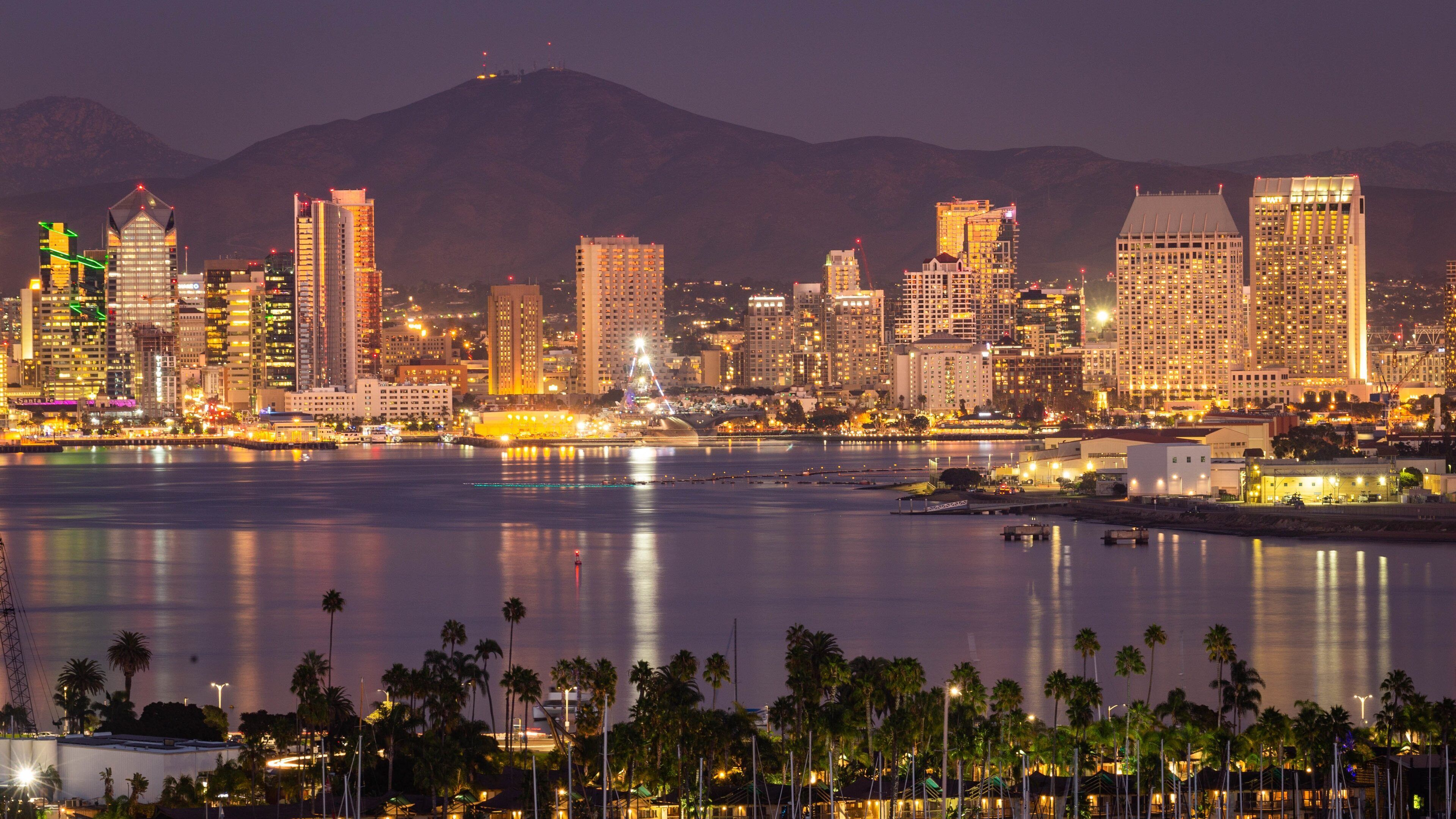 Point Loma featuring landscape views, night scenes and a city