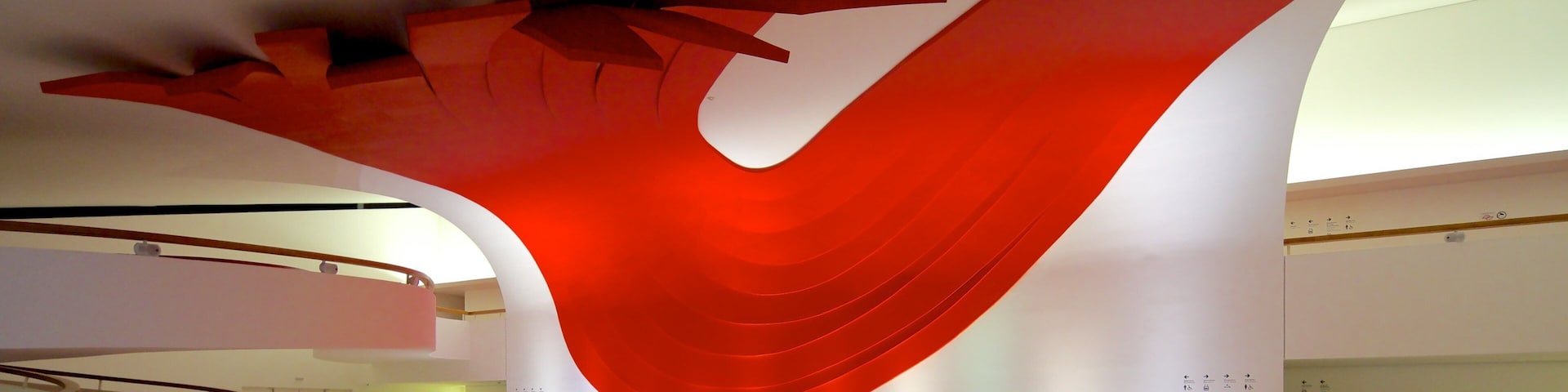 Ibirapuera Auditorium which includes modern architecture, art and interior views