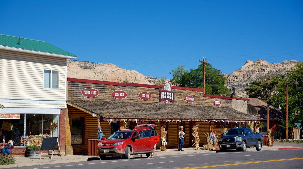 Escalante featuring street scenes, tranquil scenes and desert views