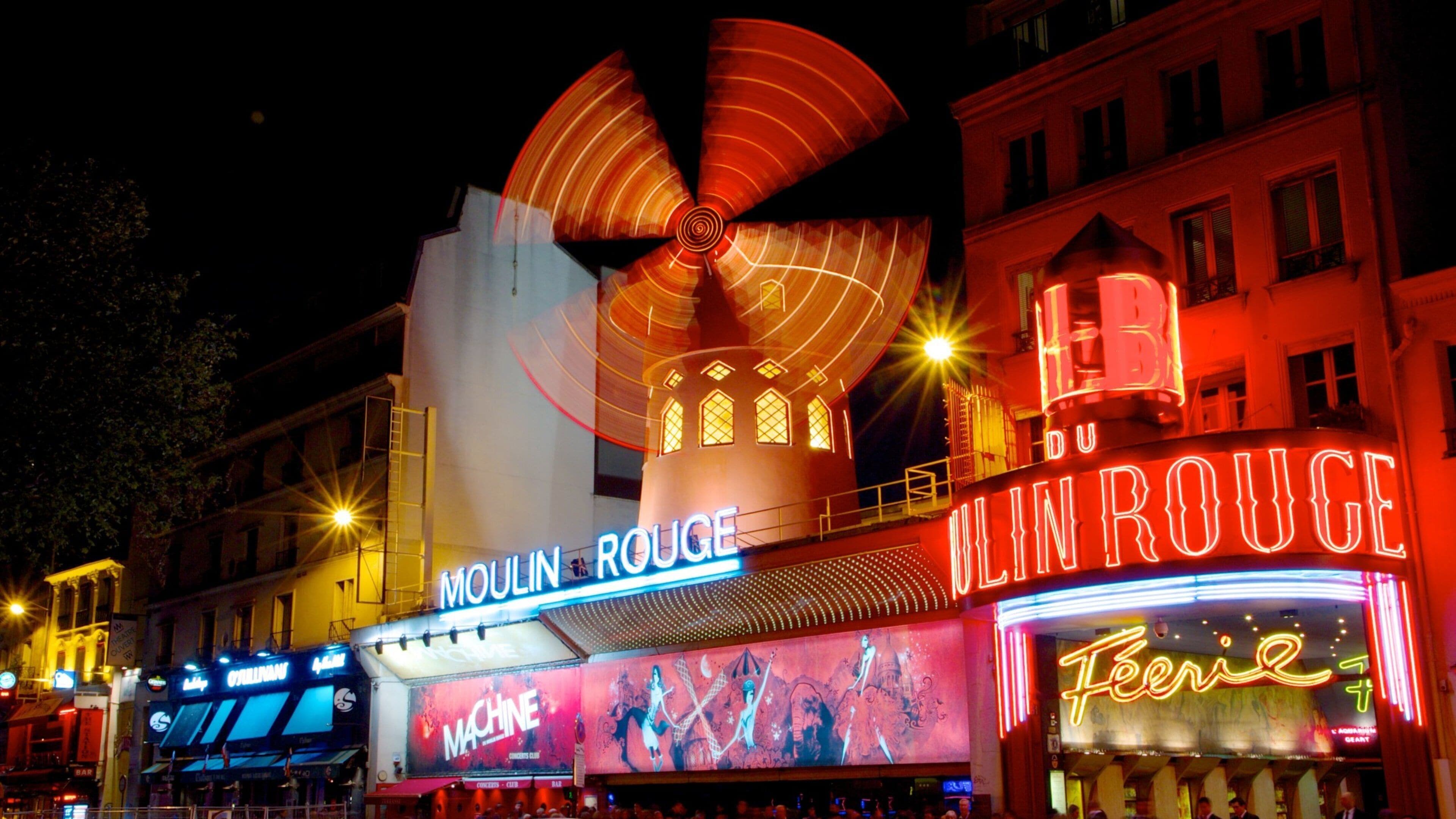 Moulin Rouge montrant vie nocturne, scènes de théâtre et scènes de nuit