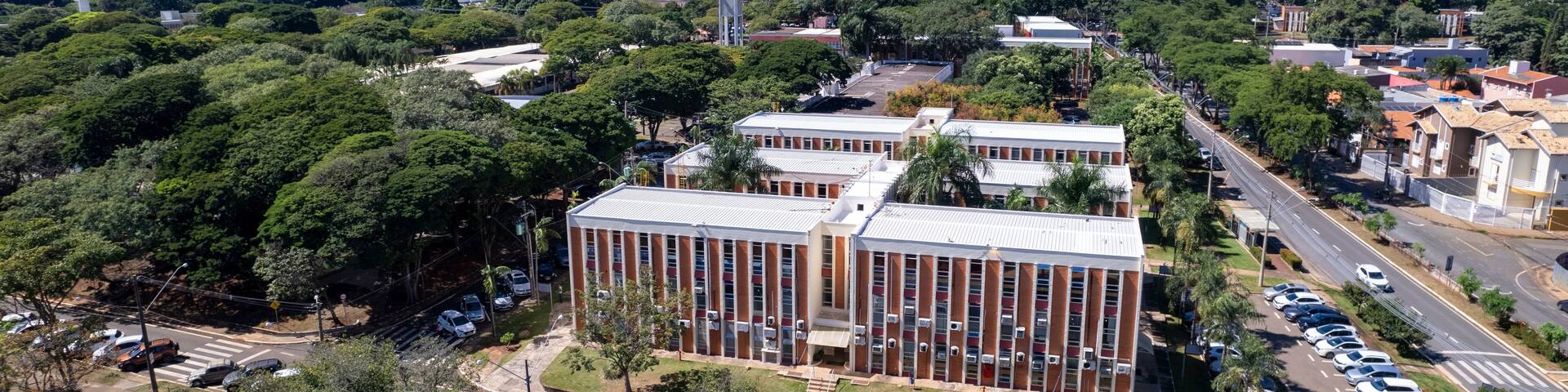 Aerial view of the Universidade Estadual de Campinas. Unicamp. In Campinas, Sao Paulo, Brazil.
