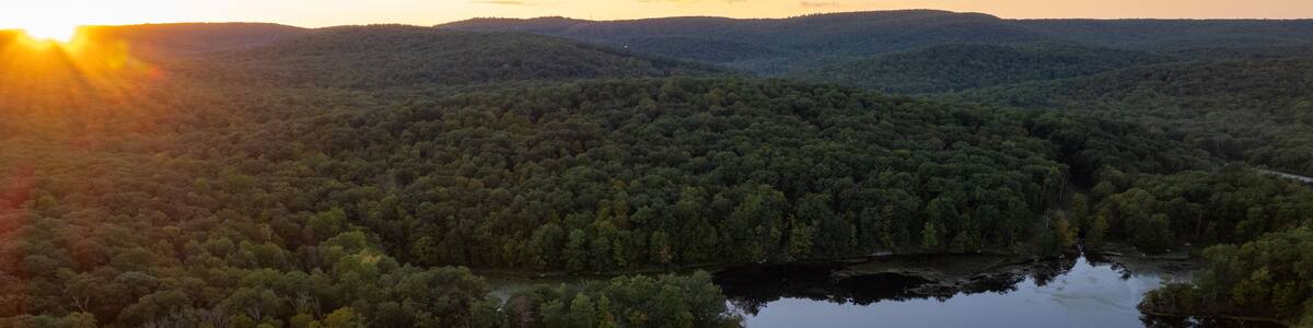 Sunset over the lake in upstate New York