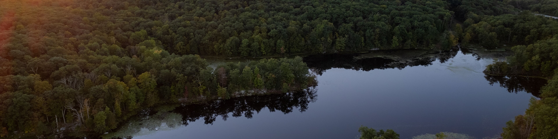 Sunset over the lake in upstate New York