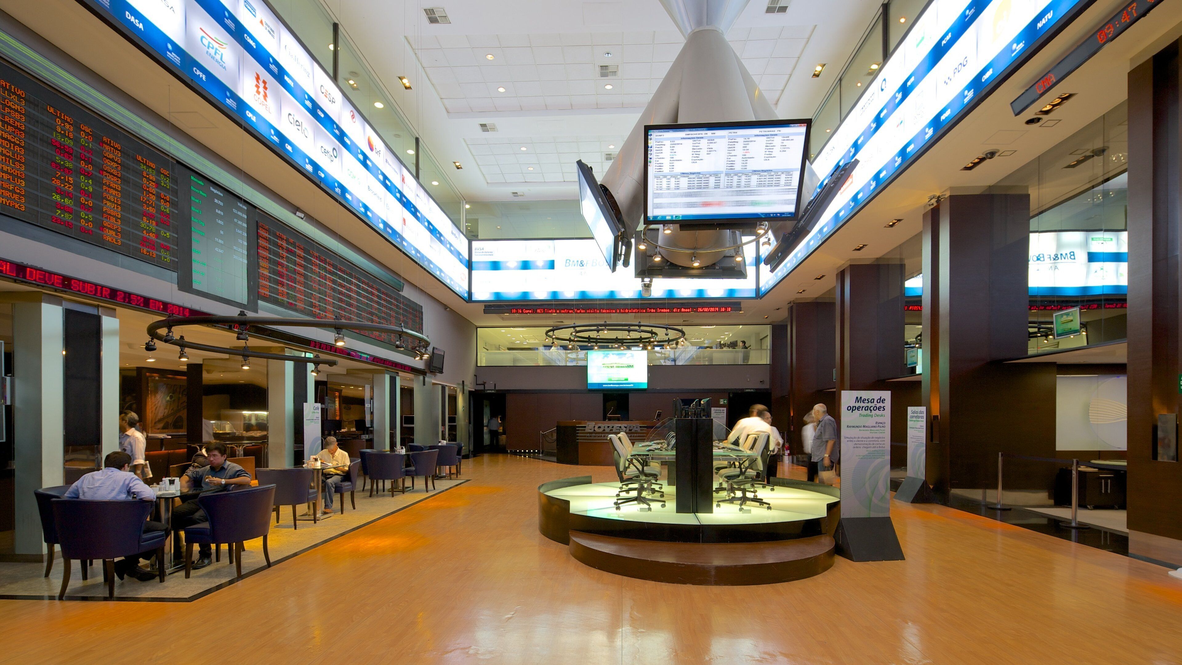 Sao Paulo Stock Exchange featuring interior views