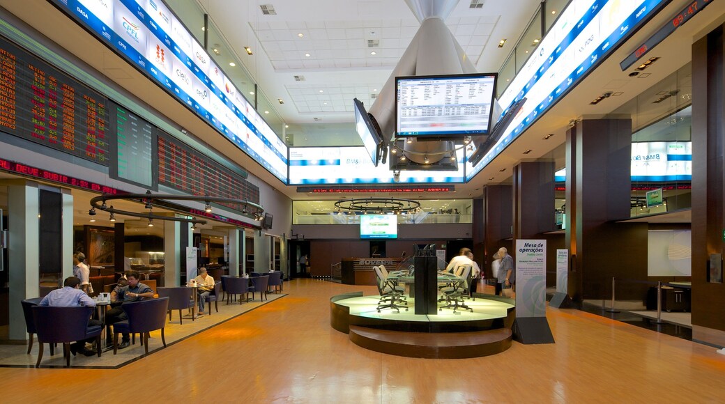 Sao Paulo Stock Exchange featuring interior views