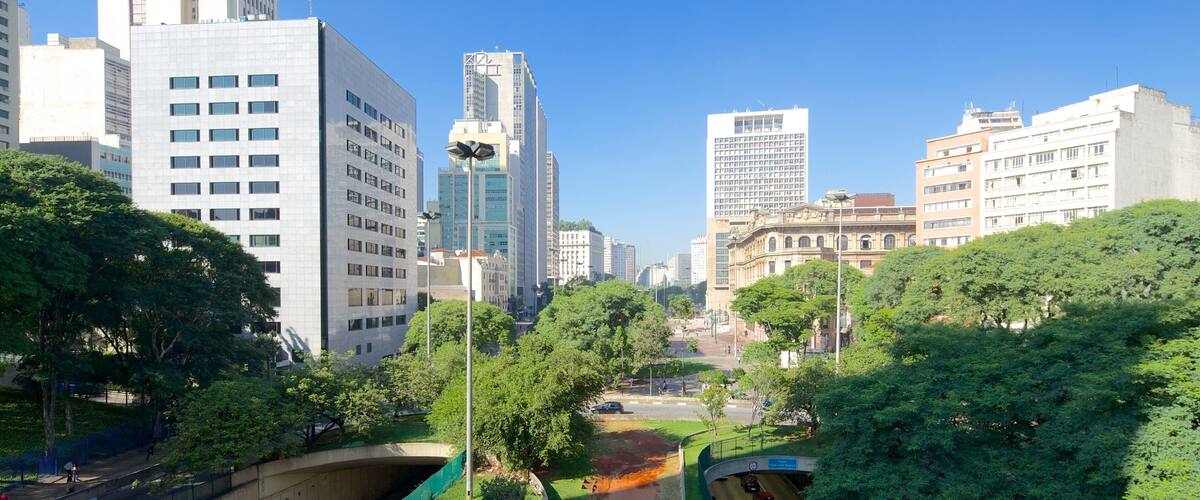 Viaduto do Cha showing a city