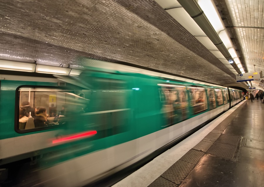 Paris. Departing Train from a Metro Station.; Shutterstock ID 174130727; Purchase Order: -