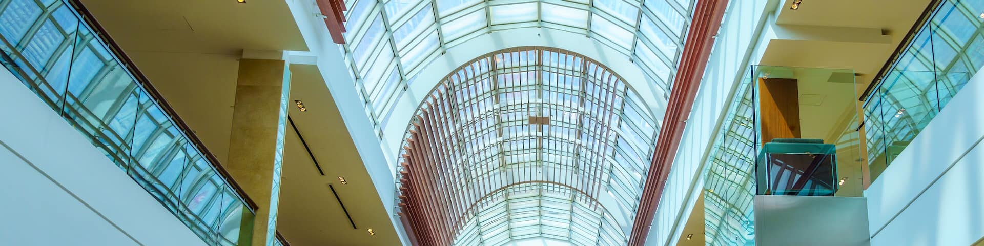 Abstract architectural skylight in energy efficient building, Canada