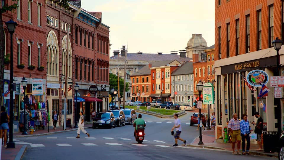 Old Port showing street scenes as well as a small group of people