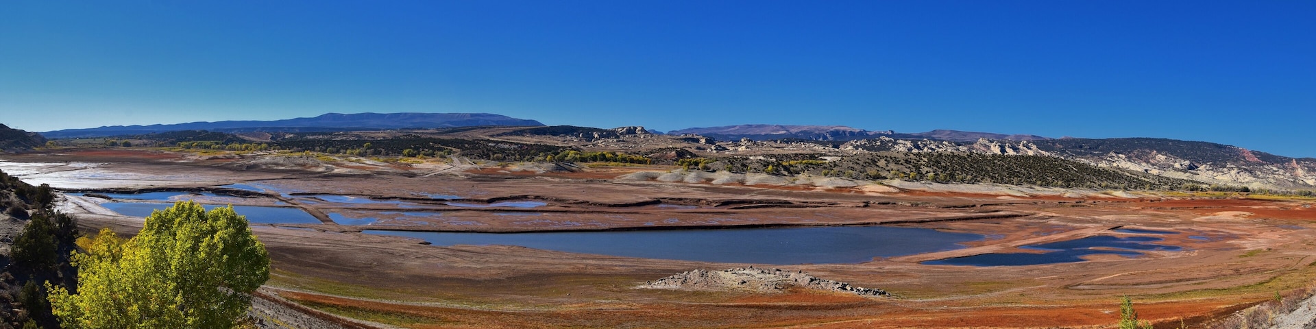 Panorama Landscapes views from Road to Flaming Gorge National Recreation Area and Reservoir driving north from Vernal on US Highway 191, in the Uinta Basin Mountain Range of Utah United States, USA