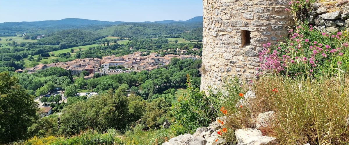 View of Flassans-sur-Issole from the Ponteves castle, South of France