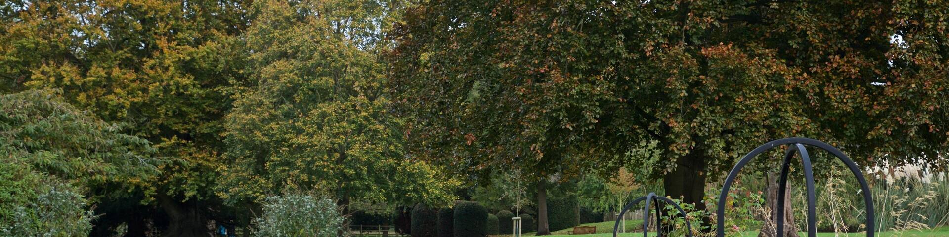 Coventry ofreciendo flores silvestres y un jardín