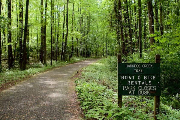 Maryland Quiet Waters Park featuring signage and a garden